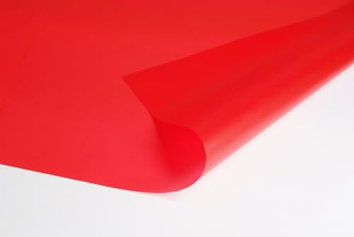 Red Cellophane Gift Wrap (2m x 800mm Folded Sheet) Extra Wide | Ideal for Florists, Flower Bouquets, Floral Displays, Sweets, Cake Trays, Party Favours, Craft Projects and Gift Boxes