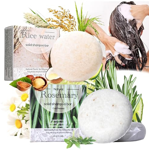 Lot de 2 shampoings au gingembre et au curcuma - Lot de 2 shampoings solides avec extrait de gingembre et huile de curcuma - Contre la chute des cheveux - Anti-chute des cheveux - Shampoings au