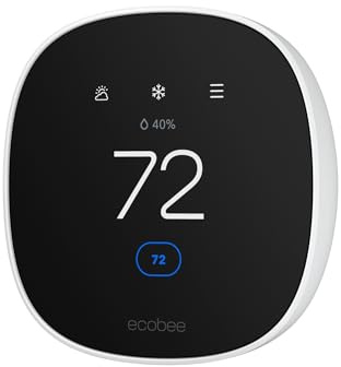 ecobee Smart Thermostat Essential - Energy Star Certified programmable Wi-Fi Thermostat - Works with Siri, Alexa, and Google Assistant (Renewed)