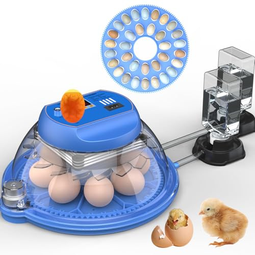 DETODDA Incubators for Hatching Eggs, 8 Incubator for Eggs Automatic Turning, Water Bottle Refill, Egg Candler, Egg Incubator for Chicken Quail Duck Bird Eggs with 2 Egg Trays
