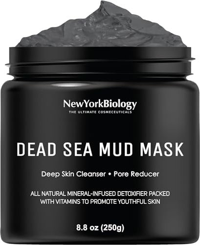 New York Biology Dead Sea Mud for Face and Body - Spa Quality Pore Reducer for Acne, Blackheads and Oily Skin, Natural Skincare for Women, Men - Tightens Skin for A Healthier Complexion - 250 g