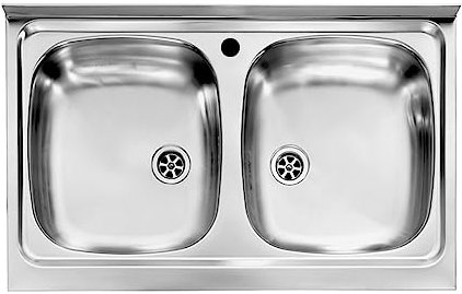 Lavello da appoggio 50 x 80 cm doppia vasca