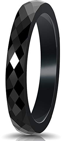 PAURO Classique Engagement Mariage Band Bague Femme Céramique