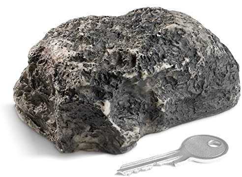 COM-FOUR® Piedra para Llaves big mountain - Piedra de imitación con Compartimento Secreto - Roca Artificial para geocaching - Escondite de Llaves con Aspecto de Piedra - Maniquí de Piedra