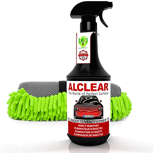 Insektenreiniger Bundle - ALCLEAR Insektenentferner 1L + Nuke Guys 2in1 Chenille Insektenschwamm - ideales Set zur Insektenreinigung am Auto