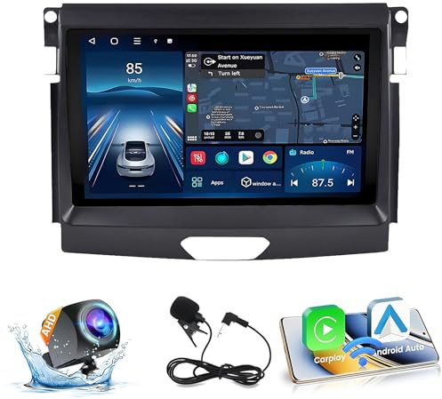 Android 14 Autoradio per Ford Ranger 2015-2020 9 Pollici Stereo Auto Radio Doppio DIN con CarPlay/Android Auto GPS USB Bluetooth WiFi FM Comandi al Volante Touchscreen(A,P2(2G+32G))