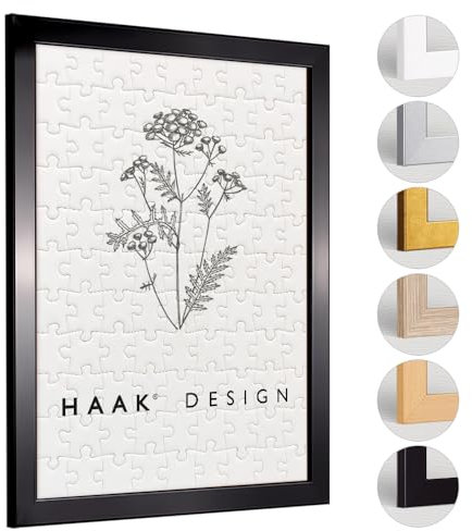 Haak Puzzlerahmen Tokio Schwarz (Hochglanz) 67 X 90 cm (ca. 2000 Teile) Bilderrahmen Rahmen für Puzzle