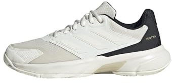 adidas Women's Courtjam Control 3 Tennis Shoes, Off White/Off White/Champagne met., 6 UK