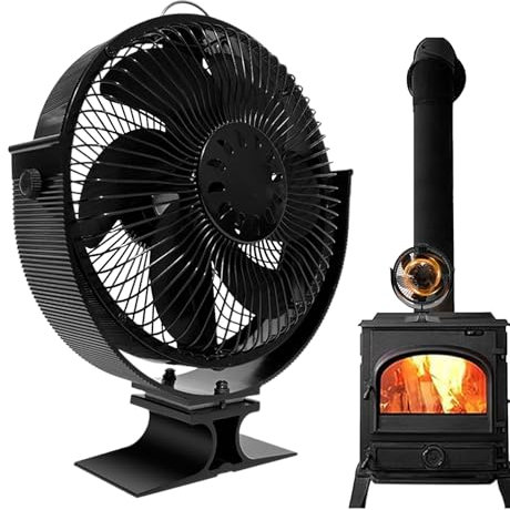 Ventilador Manual de Calor de abanico No eléctrico, Ventilador Manual de Calor, Ventilador de Horno de Banda Bimetálica integrado para estufas de pellets | Módulo termoeléctrico, Hornos de Madera y