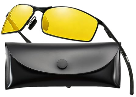 DVDVBOOM Polarized Night Driving Glasses, Anti Glare Night Vision Glasses for Driving with UV400 Protection, Yellow Tinted Sunglasses for Men & Women