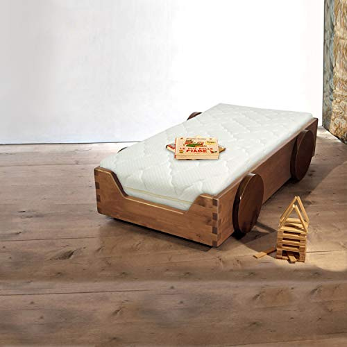 Sleepys KINDERAIR materasso da Bambino Baby Neonato 60x125 alto 14 cm / Materassino Lettino in schiuma per Culla ANTISOFFOCAMENTO / Rivestimento SFODERABILE, TRASPIRANTE, Bianco