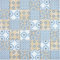 Keramik Mosaik Fliese Retro beige gelb blau weis Mosaikfliese Patchwork Ornament Dekor Vintage MOS14-1234
