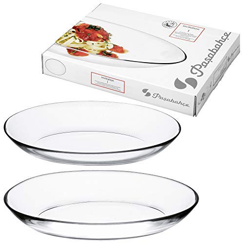 33cm & 34cm Clear Glass Oval Food Serving Plate Platter Bowl Tray Dinner Dish (29cm & 33cm)