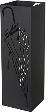 HERSIG - Paraguero Metálico - Paragueros Modernos y Decorativos - Paragueros Originales para Entrada, Recibidor, Oficina o Comercio | Paragüero de Diseño Elegante y Funcional - Diseño Paraguas - Negro