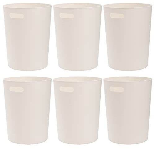 Lyellfe 6 Pack Small Trash Can, 1.5 Gallon Plastic Wastebasket with Handle