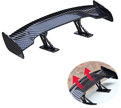 SSyang Universal Mini Spoiler Flügel,Auto Heck Flügel im Kohlefaser-Stil Fahrzeug Stabilität Schwanz Dekoration,Auto Mini Schwanz Spoiler Flügel ohne Perforation,fürFahrzeugstabilität(Schwarz)