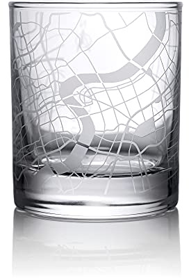 Vaso de whisky de mapa de la ciudad de Shanghái, regalo único, 10.5 onzas
