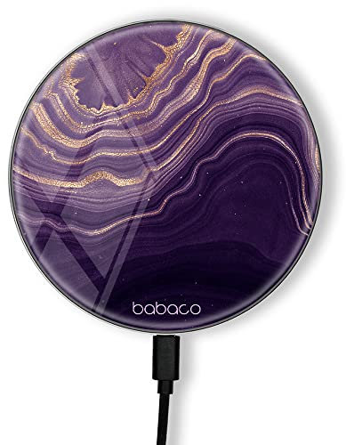 ERT GROUP Chargeur à Induction Original et sous Licence Officielle Babaco, modèle Marble 007, Station de Chargement sans Fil en Verre, câble Micro USB 1 mètre 10 W