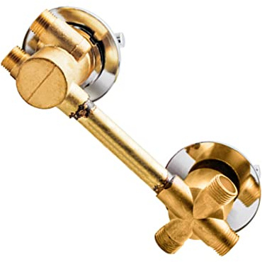 2/3/4/5 Ways Outlet Brass Mixing Valve Diverter Thermostatic Shower Faucets G1/2 Screw Tap Thread Temperature Mixer Control Screw for Bathroom, Brass Cartridge, Auto-Thermostat (3 Output 14.5cm)