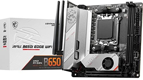 MSI MPG B650I Edge WiFi - Placa Base para Juegos (AMD AM5, Mini-ITX, DDR5, PCIe 4.0, M.2, SATA 6Gb/s, USB 3.2 Gen 2, HDMI, Wi-Fi 6E, procesadores de Escritorio AMD Ryzen Serie 7000)