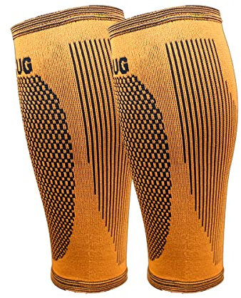Bearhug Calf Compression Sleeve for Men and Women - Shin Splints Support for Torn Muscle and Leg Cramps - Bamboo Calf Support for Sports, Running, Gym, L
