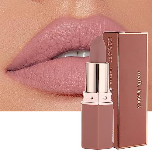MEITREND Lipstick, Matte Lipsticks For Women Long Lasting Red Lipstick, Sweatproof Natural Nude Moisturizing Hydrating High Pigmented Smooth Velvet Texture Lip Stick Makeup Gift