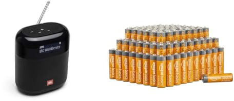 JBL Tuner XL Radiorekorder in Schwarz – Tragbarer Bluetooth Lautsprecher mit MP3 & Amazon Basics AA-Alkalibatterien, leistungsstark, 1.5 V, 100er-Pack