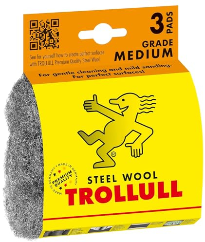 Citystores® TL Steel Medium Wool Wire Wool Pads 3 Diy Pads Medium 1 Can Be Used To Sand Wood Remove Old Paint And Varnish From Antique Furniture And Clean Hard Rubber Floors 0851