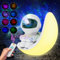 Sternenhimmel Projektor Astronaut Projektor, Galaxy Projector Planetarium Nachtlicht Mondlampe mit Weißes Rauschen, Bluetooth Lautsprecher, Fernbedienung & Timer. Leuchtsterne Kinderzimmer (Weiß)