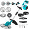 Decespugliatore a Batteria con Batteria, Tagliabordi a Batteria Elettrico 21V 8,0Ah, Motore Brushlesse, 4 Tipi di Lame Tagliaerba senza Fili, Maniglia Telescopica, Decespugliatori da Prato e Giardino