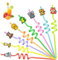 8 Pièce Pailles Enfants Reutilisables, Animaux Straws Spirale, Straws Enfant Colorées, Pailles en Animaux pour les Enfants, pour Jus, Lait, Décorations de Fête D'anniversaire pour Enfan-ts