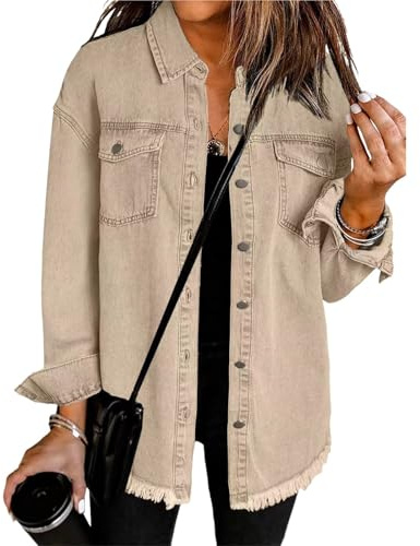 KIHFSODN Denimjacka Dam Lång Lätt Vårjacka Vintage Enfärgad Stretch Kort Jacka Dam Tunn Jeansjacka Moderiktig Sommarjacka Med Knappar Daglig Övergångsjacka