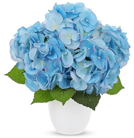 Hortensior konstgjorda i kruka konstgjorda blommor som riktiga konstgjorda krukväxter