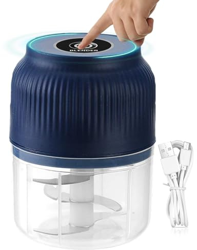 Mini picadora de alimentos - Huevos de ajo multifunción estándar de metal ABS 12x8 cm | Cortador Inalámbrico Con Pulsador Ergonómico Patata Calabaza Cerdo Zanahoria Chile Pimienta | Herramienta de pre