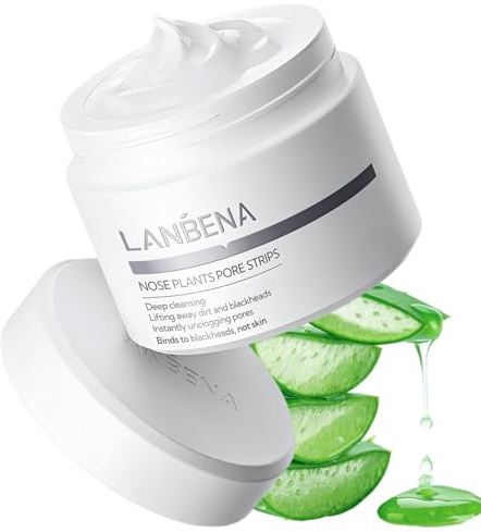 LANBENA Blackhead Mask, Nose Plants Pores Strips Blackhead Remover Mask Peel off Mask Facial Pore Cleanser Purifying Face Mask Nose Strips (1.06 Ounce) - White