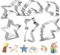 XCOZU Licorne Emporte Pièces Biscuits, Lot de 6 Emporte-Pièces Licorne en Acier Inoxydable de Noël, Licorne Star Rainbow Forme Cutter de Sandwich Fondant Pâtisserie pour Enfants