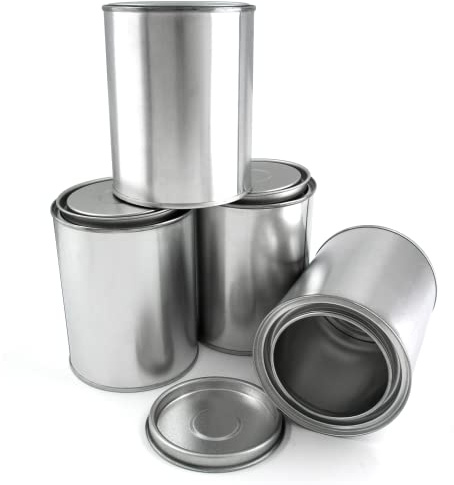 Bonsicoky 8 Pcs Empty Metal Paint Cans with Lids, Tiny Empty Unlined Cans Storage Containers for Paint(1 Pint/500ml)