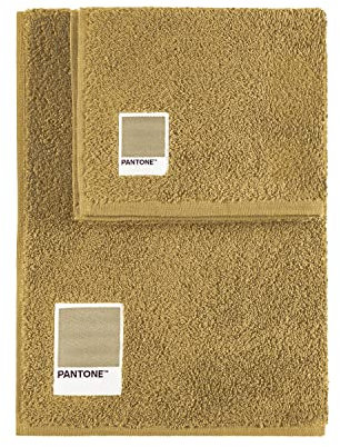 Sweet Home Pantone™ Handtücher-Set 1+1 bestehend aus Gästehandtüchern 40 x 50 cm + Gesicht 50 x 100 cm, Oeko Tex Zertifiziert, Beige