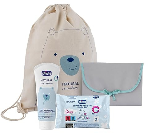 Chicco Mochila Natural Sensation, Bolsa Cambiador con Toallitas Bebé, Mochila Multifunción Mamá o Papá, Con Cambiador, para Niños Pequeños