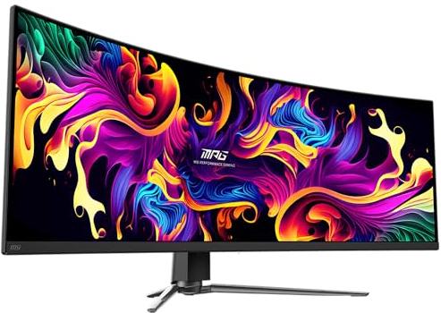 MSI MPG 491CQP QD-OLED Monitor Gaming Curvo DQHD de 49, Panel Quantum Dot OLED 1800R, 5120 x 1440, 144Hz / 0.03ms, 99% DCI-P3, ΔE≤2, DisplayHDR True Black 400, KVM, DP 1.4a, HDMI 2.1, USB Tipo-C