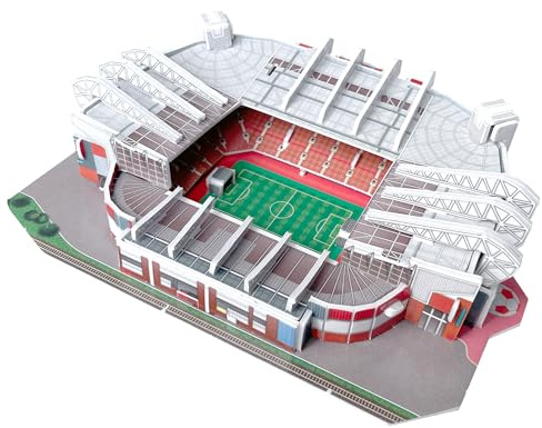 Habarri Mini Old Trafford Stadium Puzzle 3D - Komplettset 3D Puzzle-Stadion - Kleines 3D Fußballstadion für Kinder und Erwachsene - Mini Fußballstadion Modell - Modellbau - 46 Elemente
