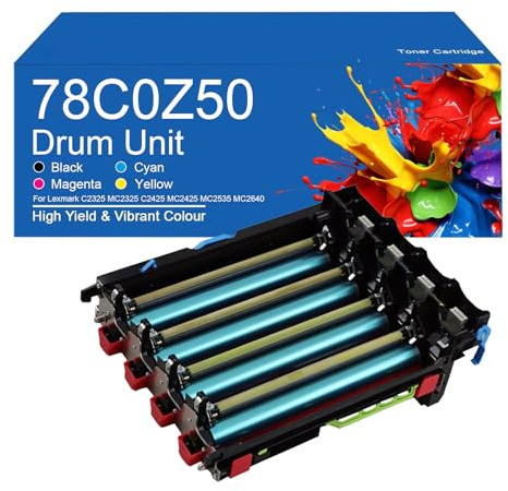 SEMTGJ Unité de Tambour 78C0Z50 pour imprimante Lexmark C2325 MC2325 C2425 MC2425 MC2535 MC2640, Haut rendement 40 000 Pages,78C0Z50-1 Pack
