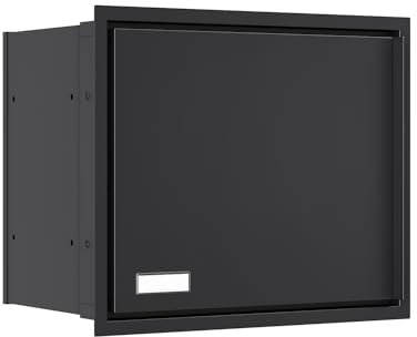 Briefkasten, Einbaubriefkasten Stockholm in Schwarz - Bravios