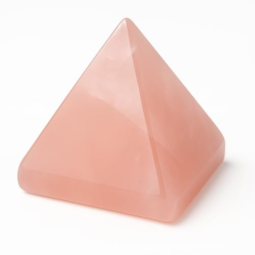 4 cm Piramide quarzo rosa naturale - Piramide Cristalli Lucidati con proprietà energetiche, piramide pietra, (quarzo rosa, 4 cm)
