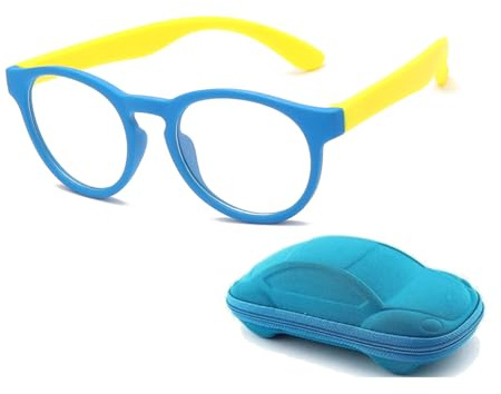 LJCZKA Occhiali Anti Luce Blu Rotondi per Ragazza Ragazzo, Occhiali da Computer Luce Blu Bambini Anti Affaticamento per Gioco Lettura