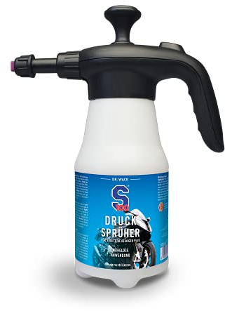 Dr. Wack - S100 Drucksprüher (leer) für S100 Motorradreiniger 925 ml I Sprühflasche für die Motorrad-Reinigung I Mit anwendungsfreundlichem Sprühbild I Hochwertige Fahrradpflege – Made in Germany