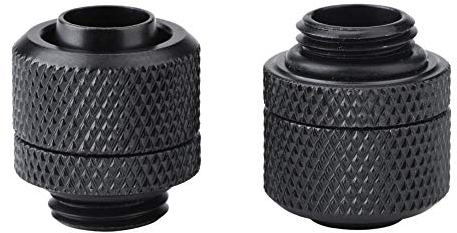 DEWIN G1/4 Raccordo,2 Pezzi Connettore per Tubo Flessibile con Filettatura G1/4 Raffreddamento ad Acqua Raccordo a Tubo per Raffreddamento ad Acqua per PC (Nero)