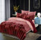 Luofanfei Weinrote Bettwäsche 200X200 cm Gestreift Bettbezug Set 3 Teilig Bettwaesche Mit Reißverschluss Streifen Geometrisch Microfaser Modern Bettwäsche Set Doppelbett Jugendliche