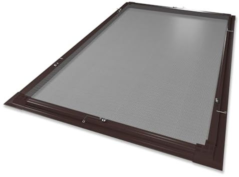 Rollmayer Fliegengitter Alurahmen Fliegenschutz Insektenschutz Braun, Anthrazit oder Weiß als Selbstbausatz (Braun - 100 x 120 cm - BxH)