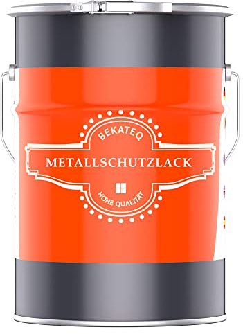 BEKATEQ Metallschutzlack 4in1 Metallfarbe 5L Lichtgrau I Grundierung + Rostschutzfarbe + Zwischenanstrich + Deckanstrich I Metalllack für Dach, Fenster, Türen, Zaun LS-570